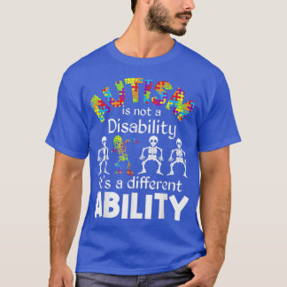 T-shirt Skeleton Puzzle L'autisme n'est pas un handicap Au
