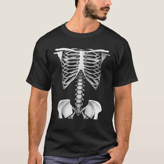 T-shirt Skeleton Rib Cage Halloween Costume Gifts For Men  (Devant)