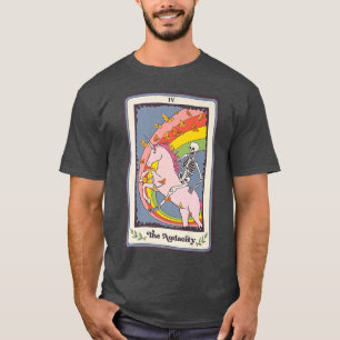 T-shirt Skeleton Riding Unicorn The Audacity Mystical Taro