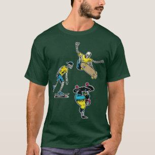 T-shirt Skeleton Skateboard Halloween Costume Png 