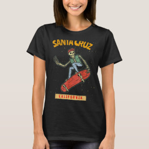 T-shirt Skeleton Skateboard Père Noël Cruz Calif