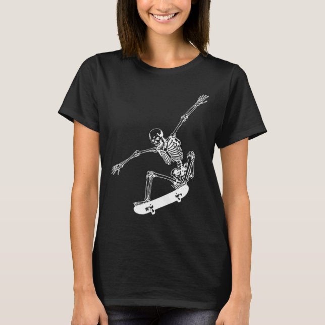 T-shirt Skeleton Skateboard Skateboard Halloween Skateboar (Devant)