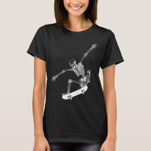 T-shirt Skeleton Skateboard Skateboard Halloween Skateboar
