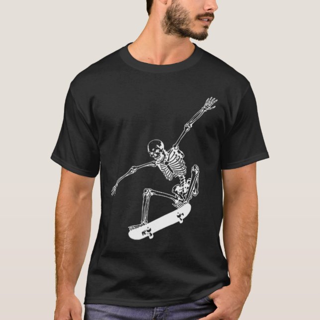T-shirt Skeleton Skateboard Skateboard Halloween Skateboar (Devant)