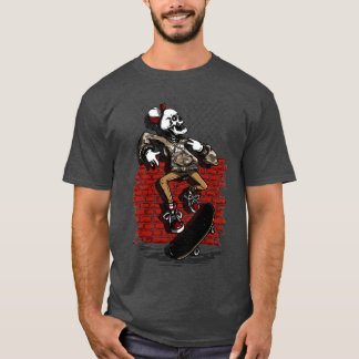 T-shirt Skeleton Skateboard Wall T