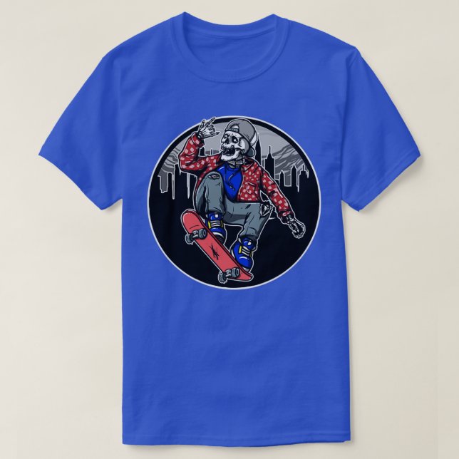 T-shirt Skeleton Skboard Skyline T 2 (Design devant)