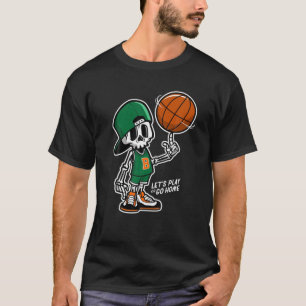 T-shirt Skeleton Skeleton Jouer Basketball Graffiti Style 