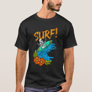 T-shirt Skeleton Surfer Vintage Hawaii vagues Surf surf