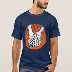 T-shirt Skeleton tenant mains Lazy Halloween Costume Cool