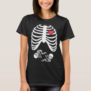 T-shirt Skeleton Twin Pregancy Halloween