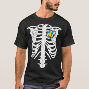 T-shirt Skeleton Volleyball En Coeur Costume Halloween Pré