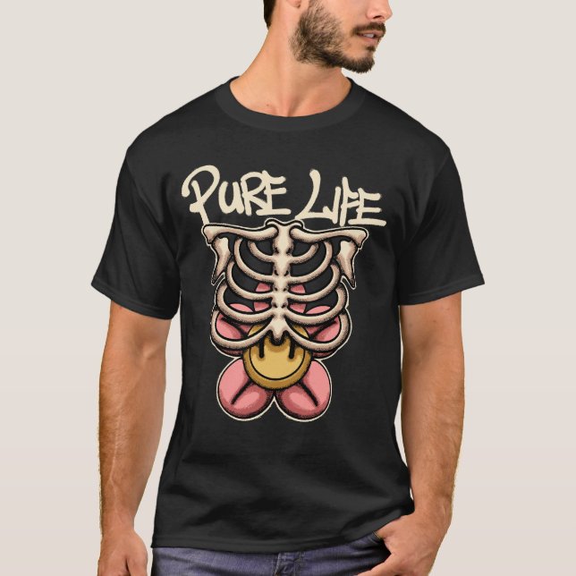 T-shirt Skeleton with Smile streetwear  (Devant)