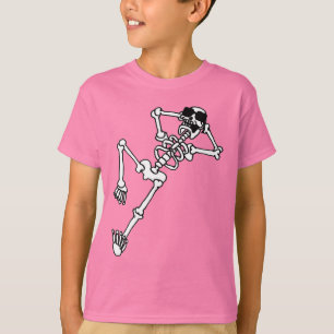 T-shirt Skeleton with sunglasses resting.