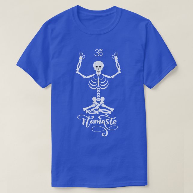 T-shirt Skeleton Yogi Pratiquer Lotus Yoga Pose (Design devant)