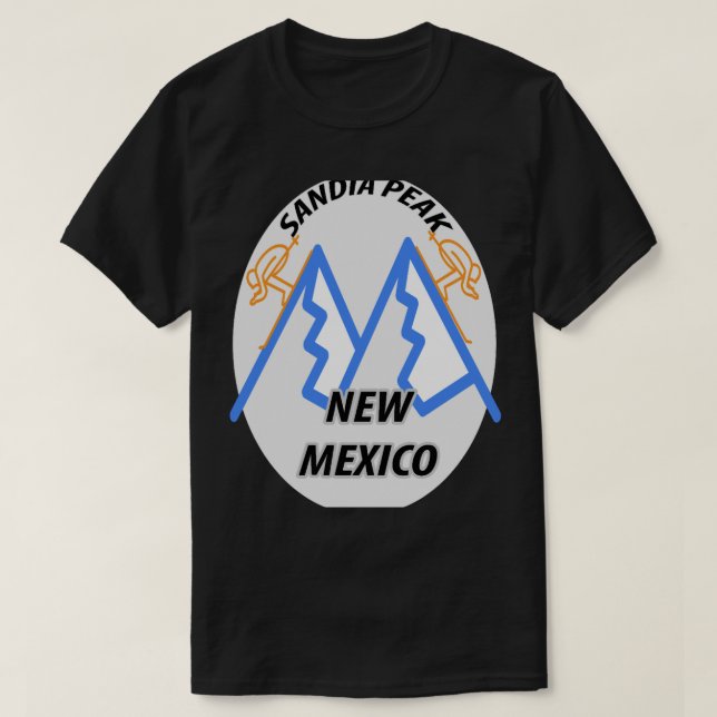 T-shirt Ski À SANDIA PEAK Nouveau-Mexique Cercle (Design devant)