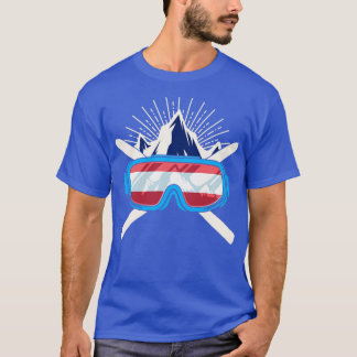 T-shirt Ski Autriche Ski autrichien Ski Drapeau Hiver Spor
