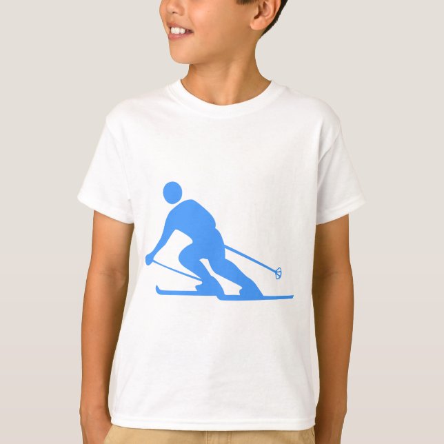 T-shirt Ski - Bleu bébé (Devant)