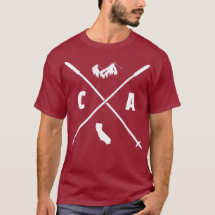 T-shirt Ski Californie Pistes Ski Vintage Montagnes