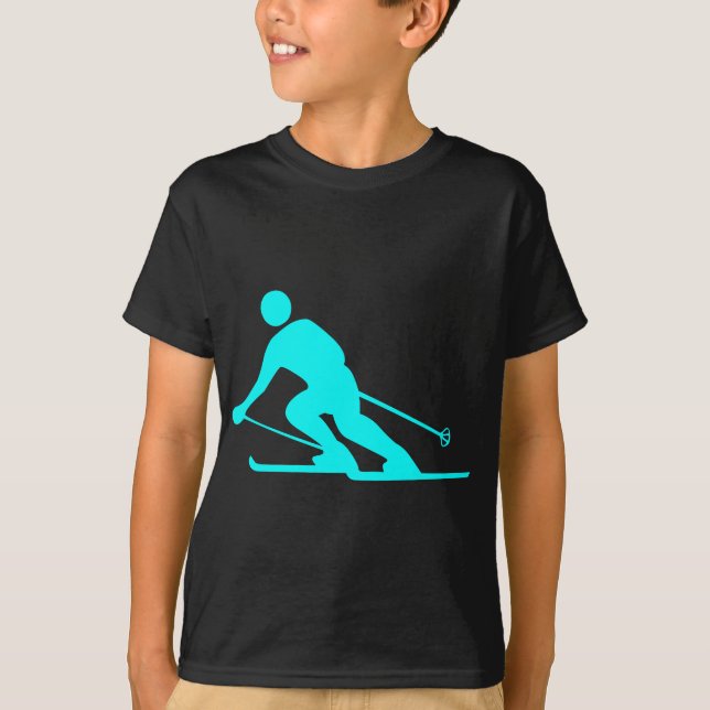 T-shirt Ski - Cyan (Devant)