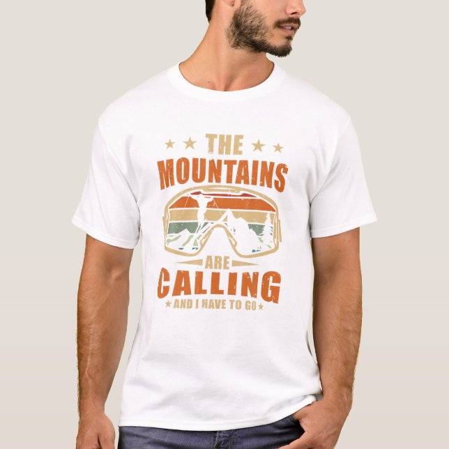 T-shirt Ski De Neige Cool Skier Stunt Mountains Appels I (Devant)