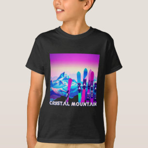 T-shirt Ski De Ski De Cristal Mountain Retro 80's Style Sk