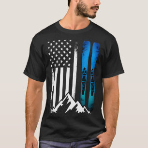T-shirt Ski drapeau usa sport d'hiver skieur drapeau améri