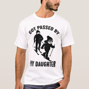T-shirt Ski drôle piétiné par ma fille drôle d'hiver S
