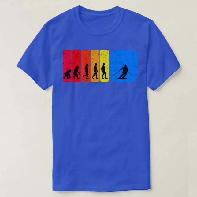 T-shirt Ski évolution drôle cadeau (Design devant)