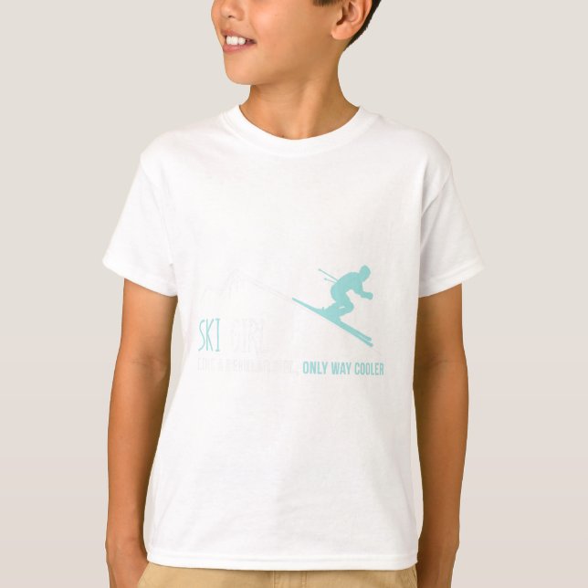 T-shirt Ski Girl Like A Regular Girl Funny Mignonne Ski D' (Devant)