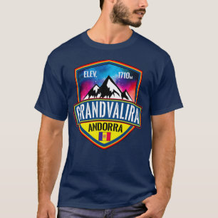T-shirt Ski Grandvalira Andorre Ski Pyrénées Montagnes