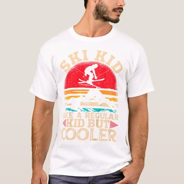T-shirt Ski Kid Comme Un Enfant Régulier Mais Glacière Ski (Devant)