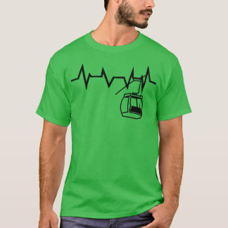 T-shirt Ski Lift Heartbeat Skier 1