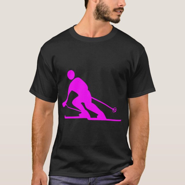 T-shirt Ski - Magenta (Devant)