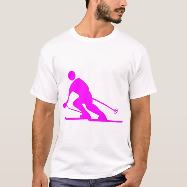 T-shirt Ski - Magenta (Devant)