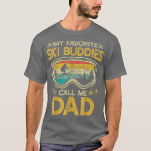 T-shirt Ski Mes Amoureux De Ski Préférés Appelez-Moi Papa