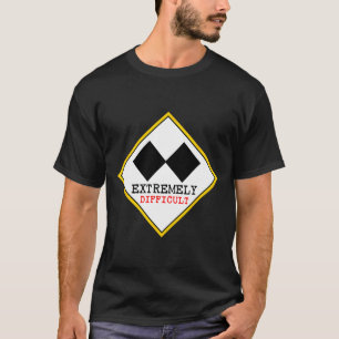 T-shirt Ski noir double extrêmement difficile drôle