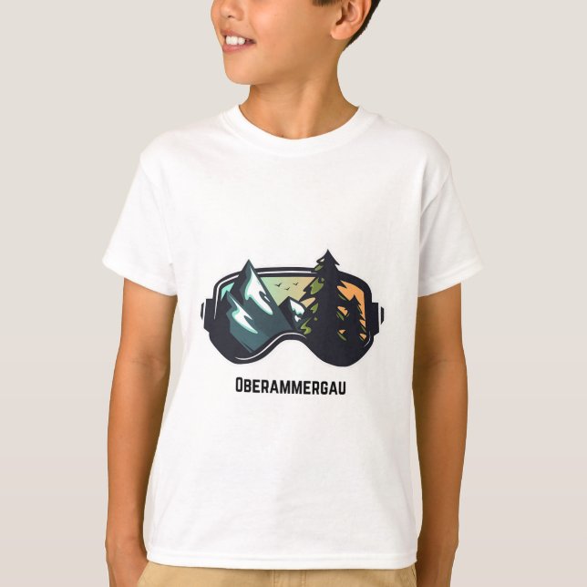 T-shirt Ski Oberammergau Mountain Ski T Hommes Et Femmes (Devant)