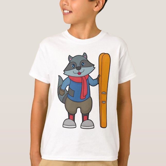 T-shirt Ski Racoon (Devant)