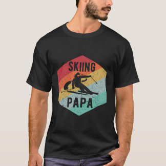 T-shirt Ski Rétro Papa 70'S Skiers Cadeau De Ski