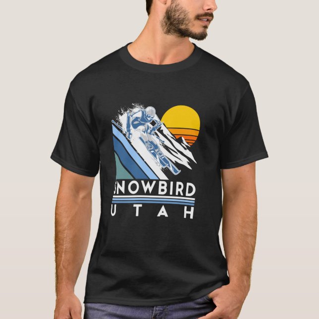 T-shirt Ski Rétro Snowbird Utah (Devant)
