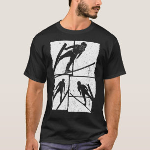 T-shirt Ski saut retro ski volant sports d'hiver ski jum
