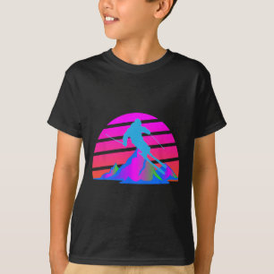 T-shirt Ski Ski Ski Hiver 80s 90s Retro Pink Slope