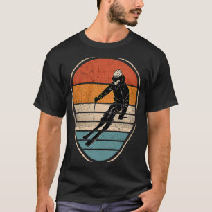 T-shirt Ski Ski Sports D'Hiver Skier Course Retro Vinta