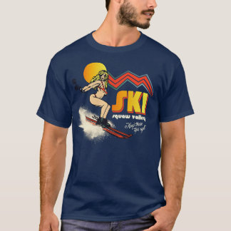 T-shirt Ski Squaw Valley les années 7080s Retro Souvenir S