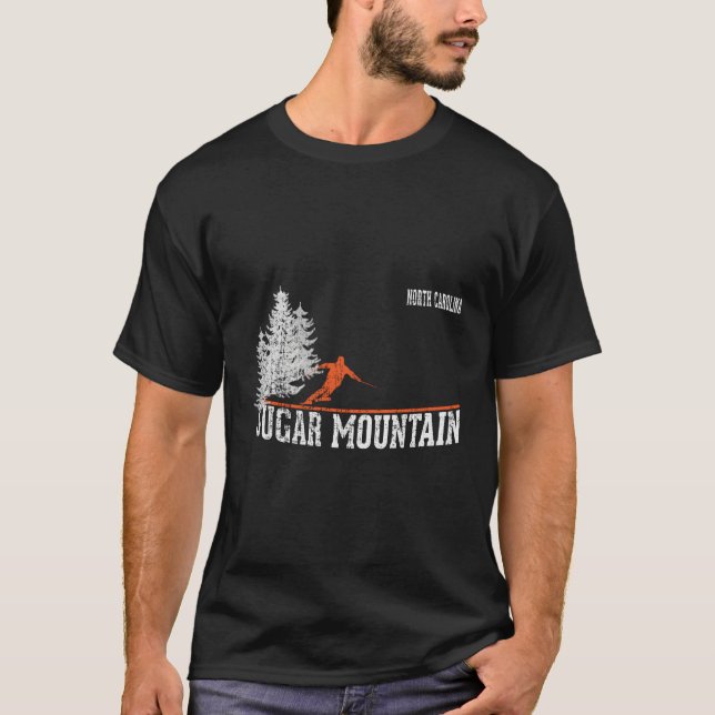 T-shirt Ski Sugar Mountain Nc 1980S Style (Devant)