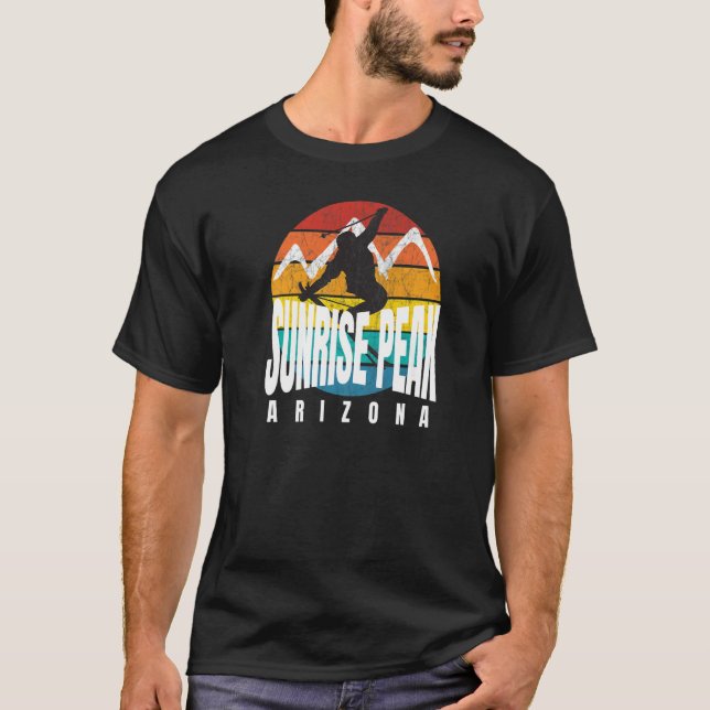 T-shirt Ski Sunrise Peak Rad Ski Jumper Retro Sunset Sunri (Devant)