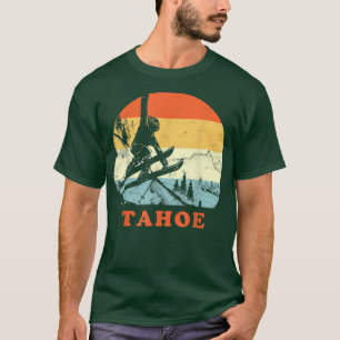 T-shirt Ski Tahoe, Californie Vintage Retro Snow Sking 649