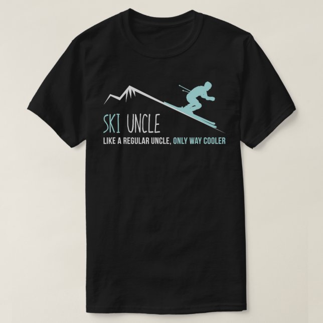 T-shirt Ski Uncle Funny Mignonne cadeau de ski d'hiver (Design devant)