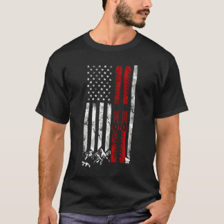 T-shirt Ski US Drapeau Américain Ski