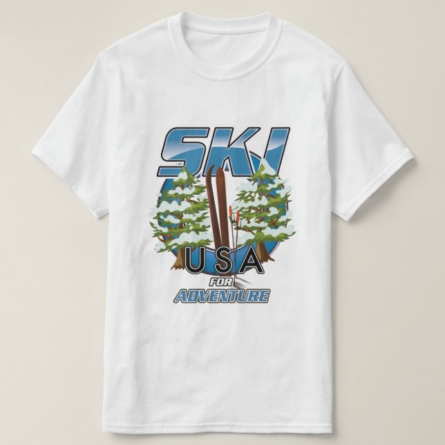 T-shirt Ski USA Pour le logo aventure. (Design devant)